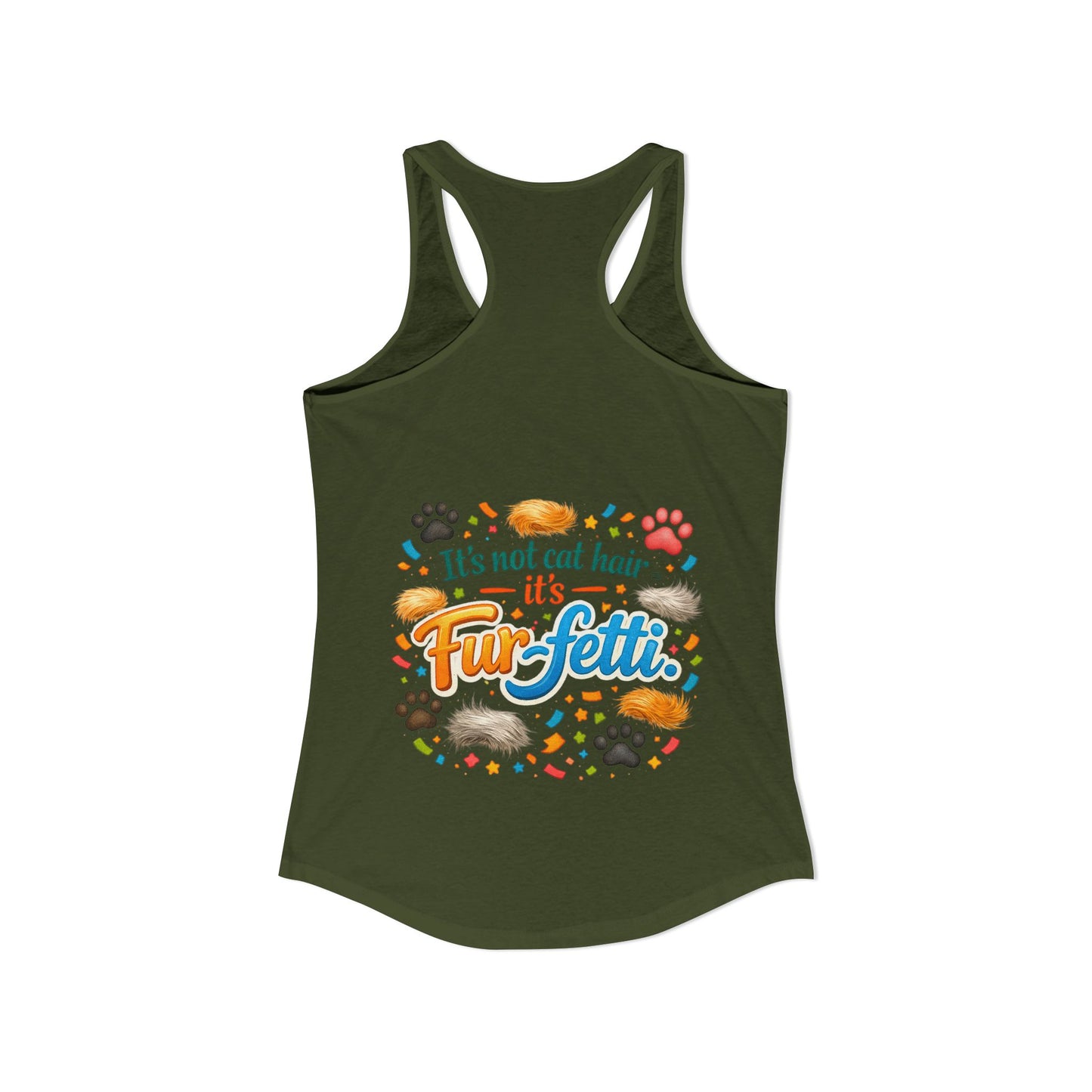 Fur-Fetti Cat Women's Racerback Tank
