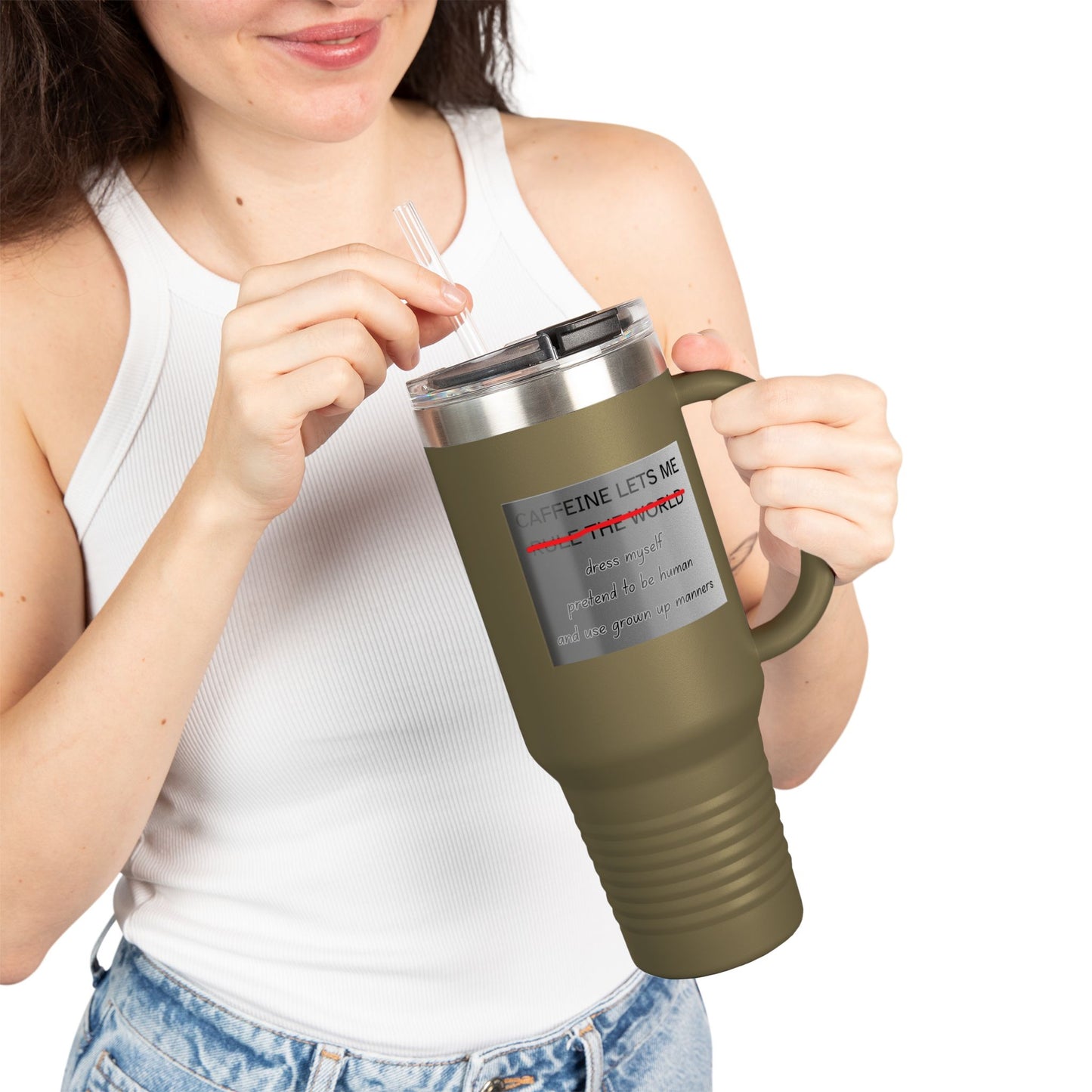 Caffeine Lets Me Insulated Travel Mug
