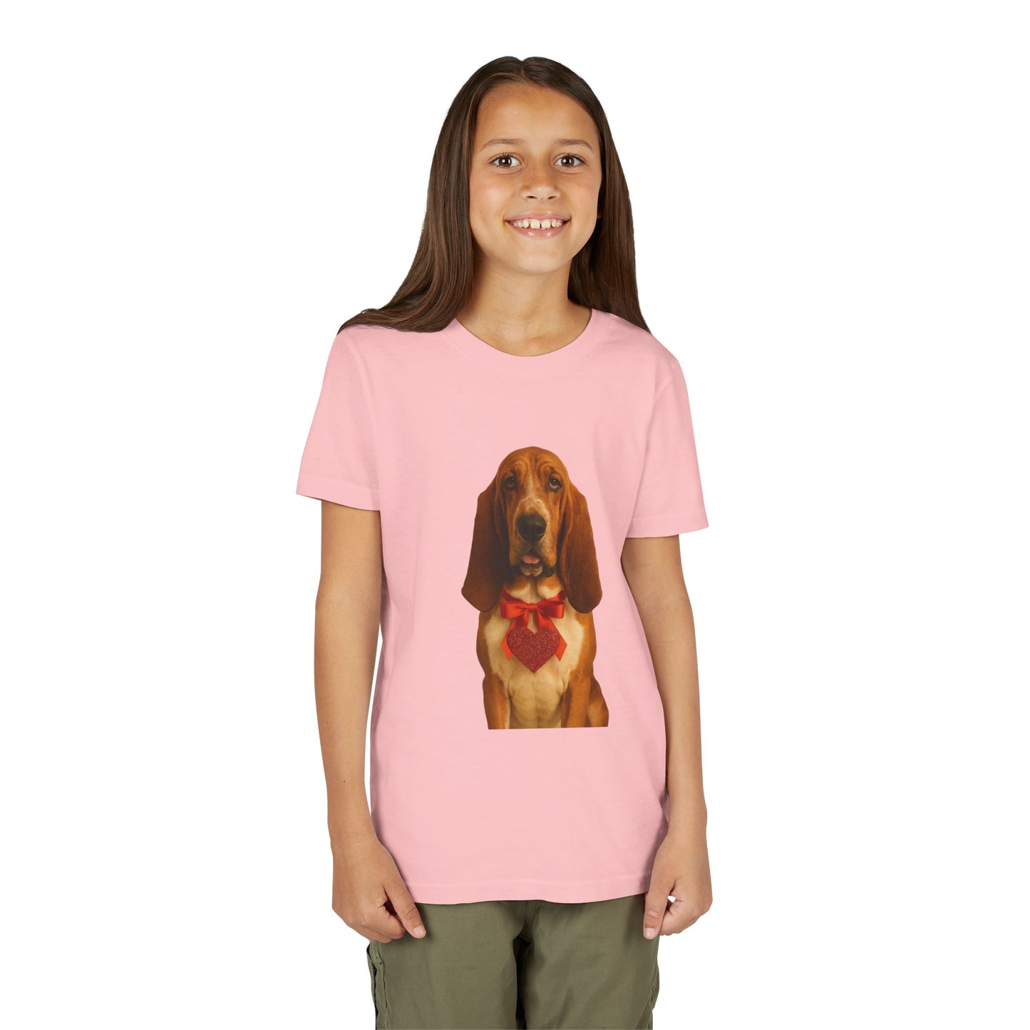 Cupid's Companion Basset Youth Unisex Short Sleeve Crewneck Tee