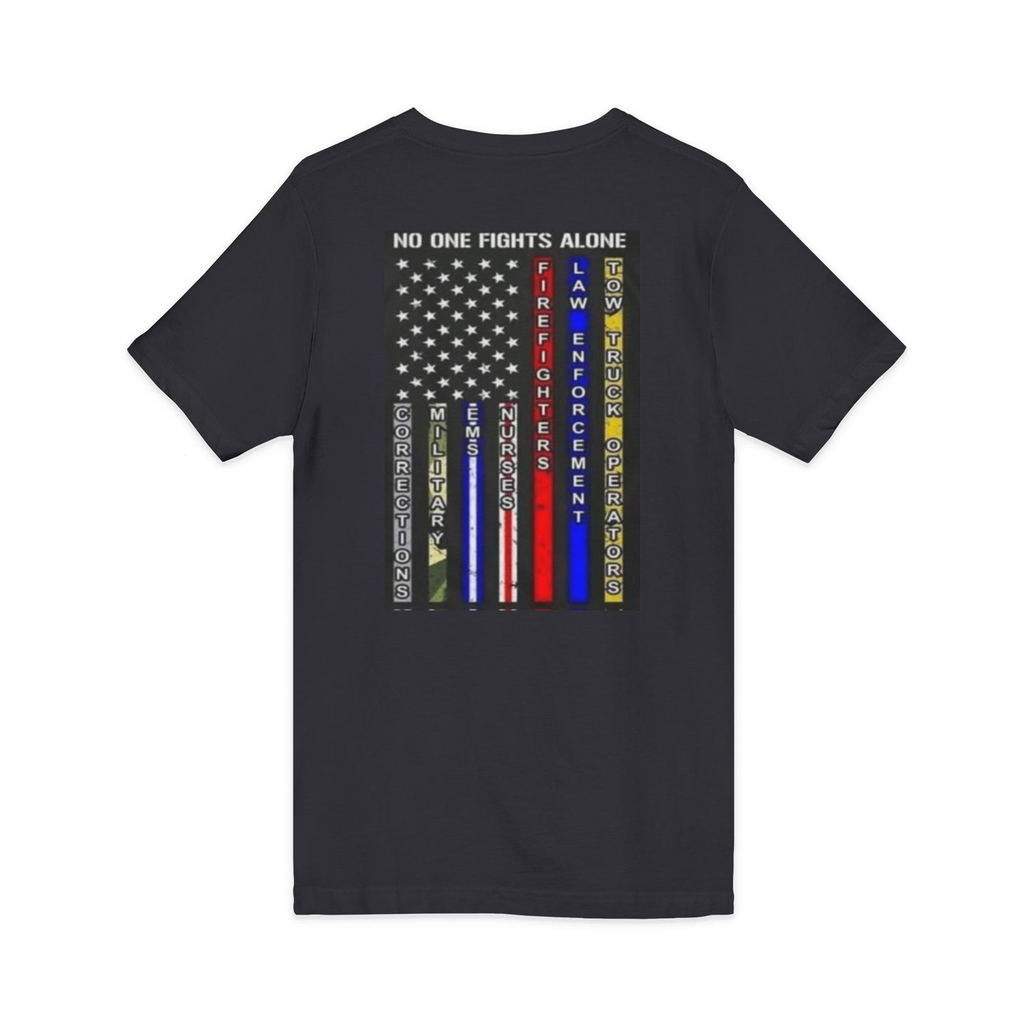 No One Fights Alone Unisex Short Sleeve V-Neck Tee