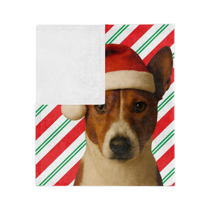 Santa Paws Basenji Velveteen Microfiber Blanket