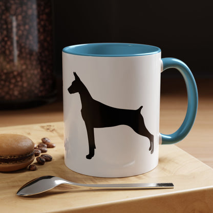 Doberman Silhouette 2-Tone Coffee Mug