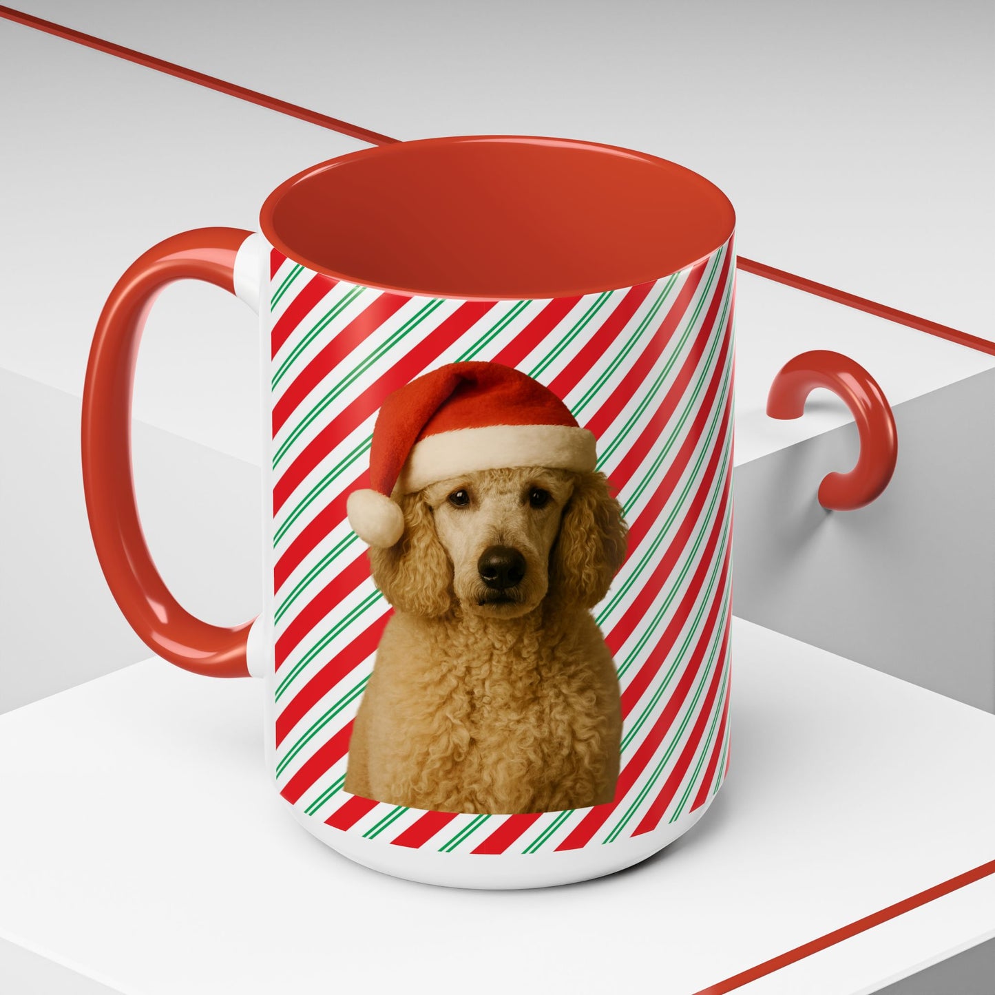 Santa Paws Poodle 2-Tone Coffee Mug