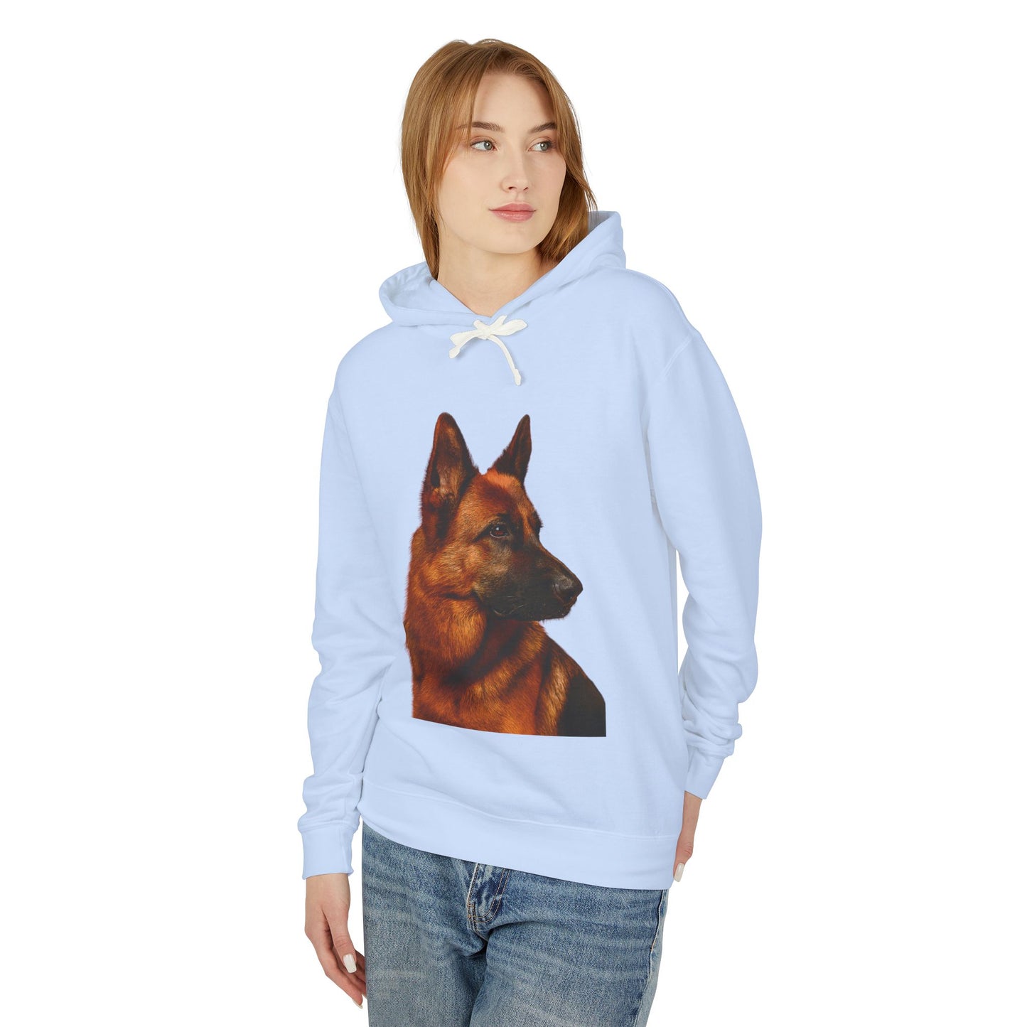 German Shepherd Head Unisex Lightweight Hoodie