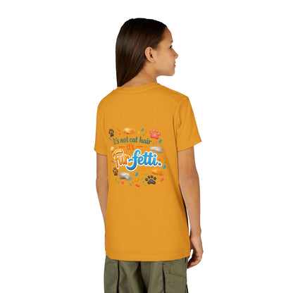 Fur-Fetti Cat Youth Unisex Short Sleeve Crewneck Tee