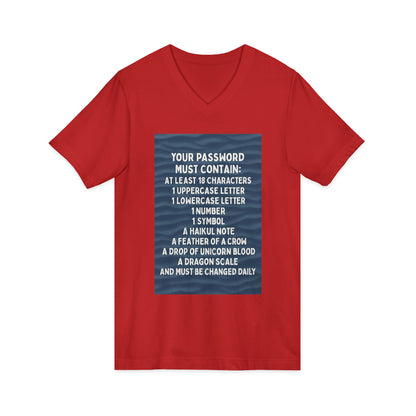 Password Unisex Short Sleeve V-Neck Tee