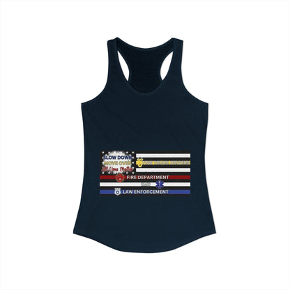 Slow Down Move Over Flag Women's Racerback Tank