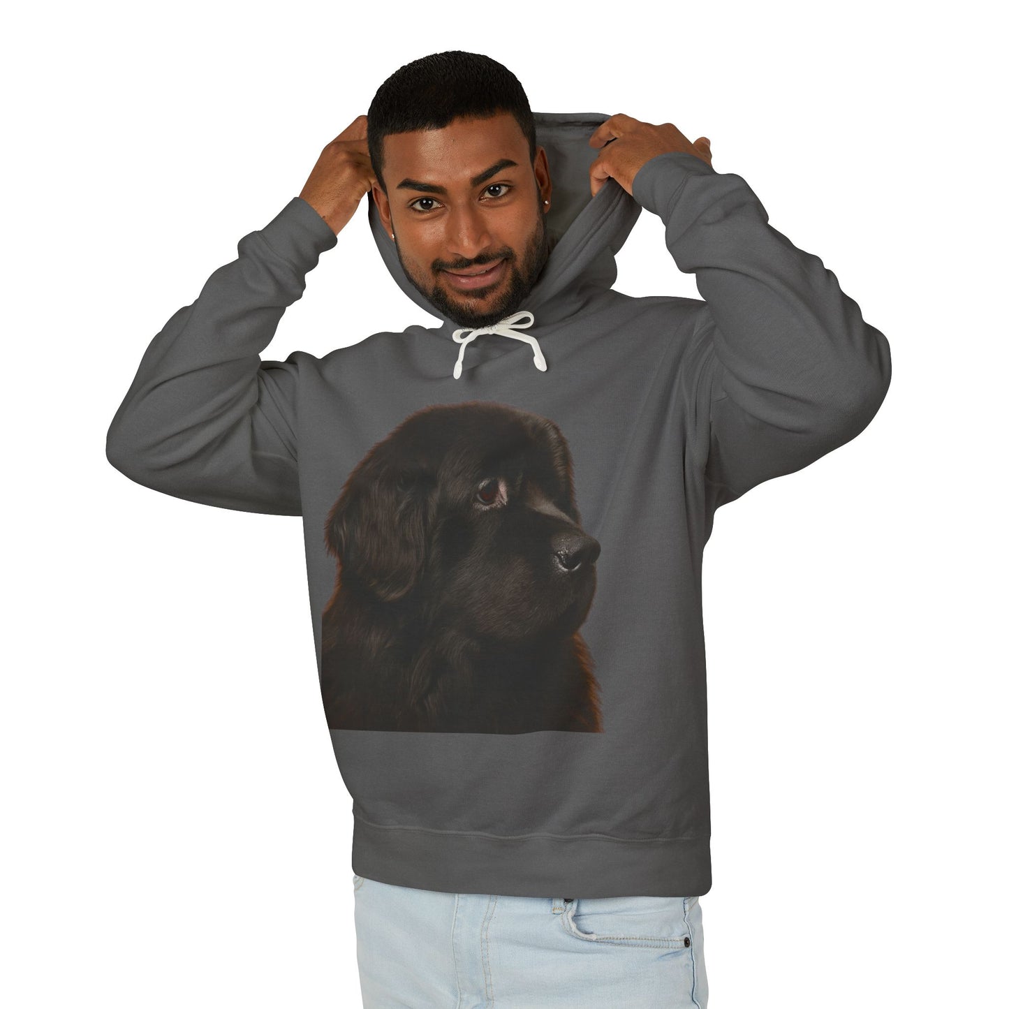 Newfie Head Unisex Lightweight Hoodie