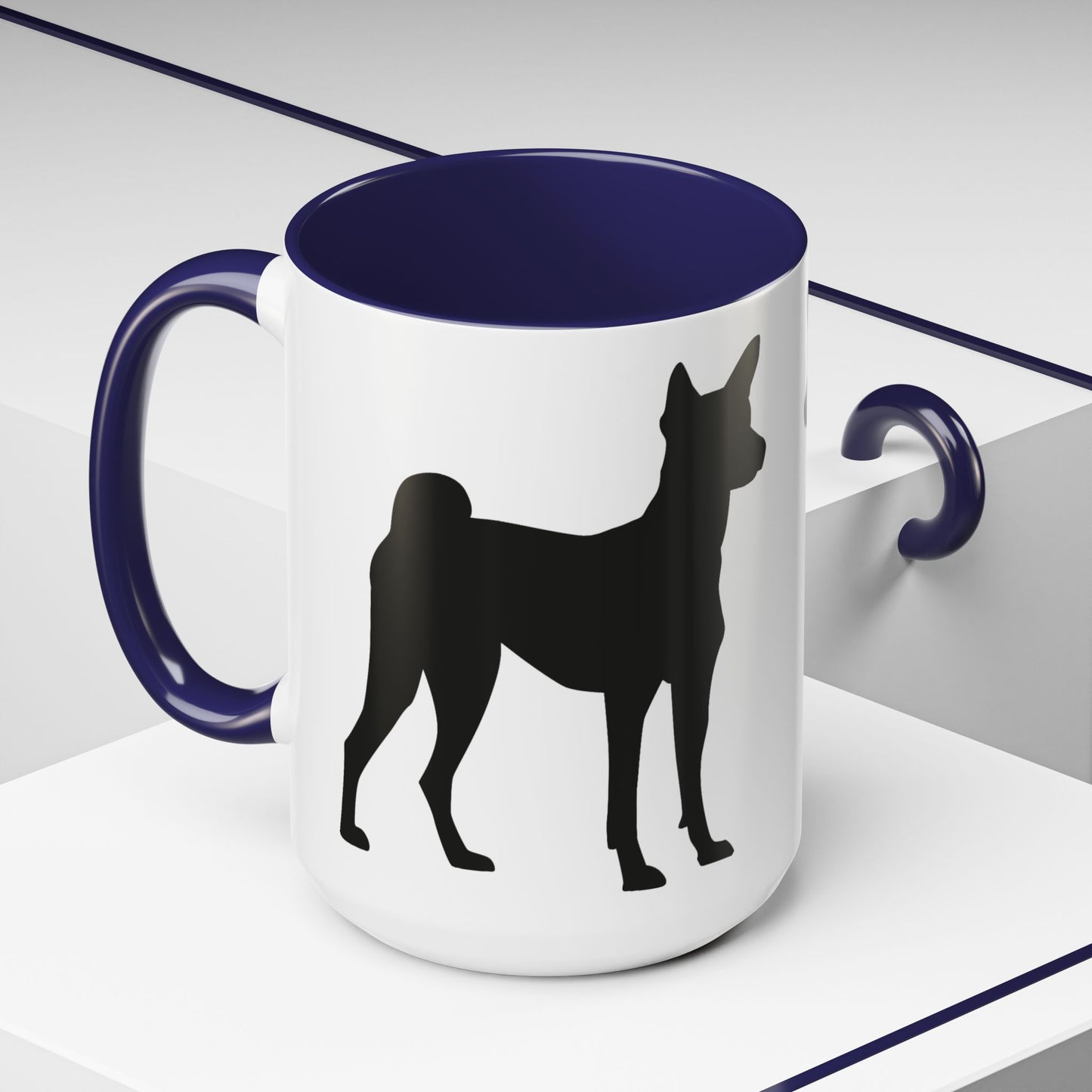 Basenji Silhouette 2-Tone Coffee Mug