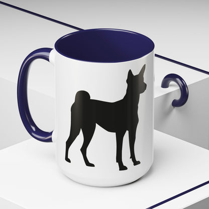 Basenji Silhouette 2-Tone Coffee Mug