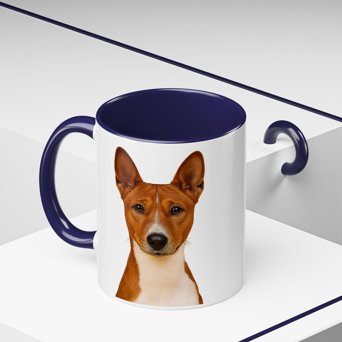 Basenji Head 2-Tone Coffee Mug