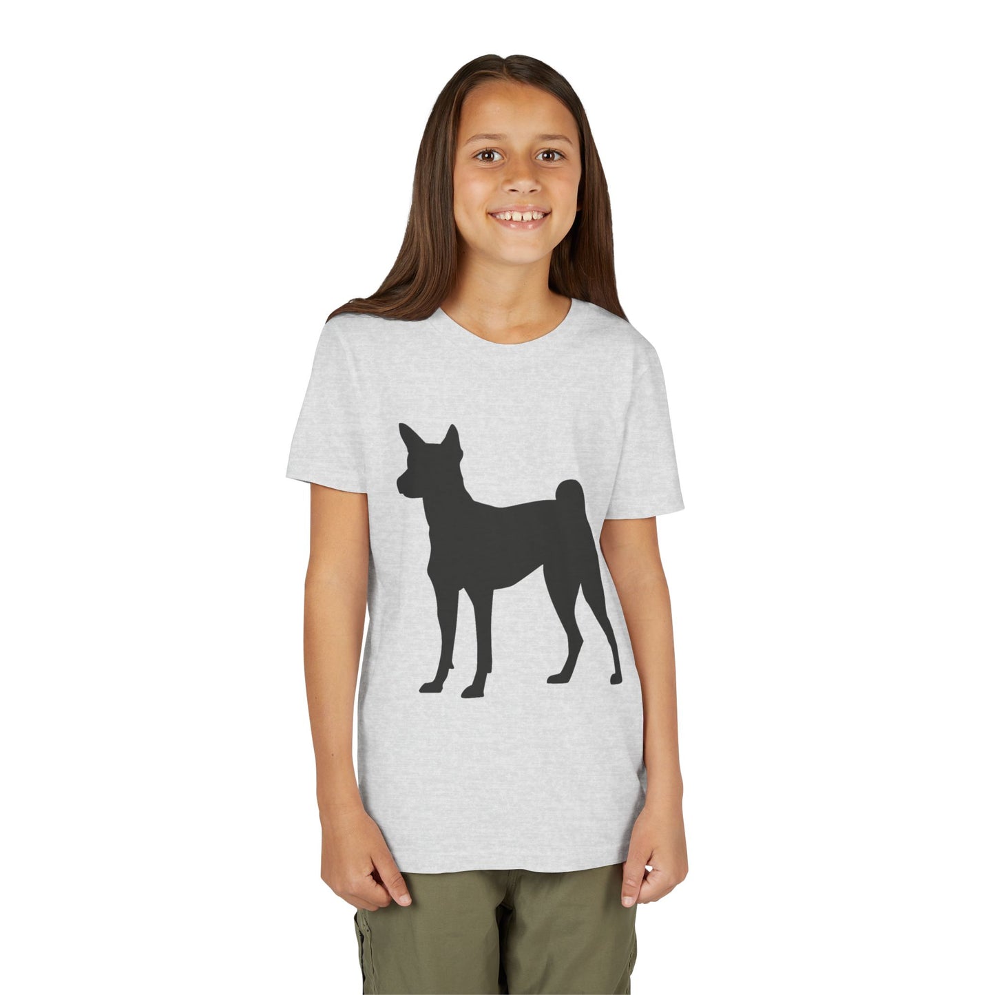 Basenji Silhouette Youth Unisex Short Sleeve Crewneck Tee