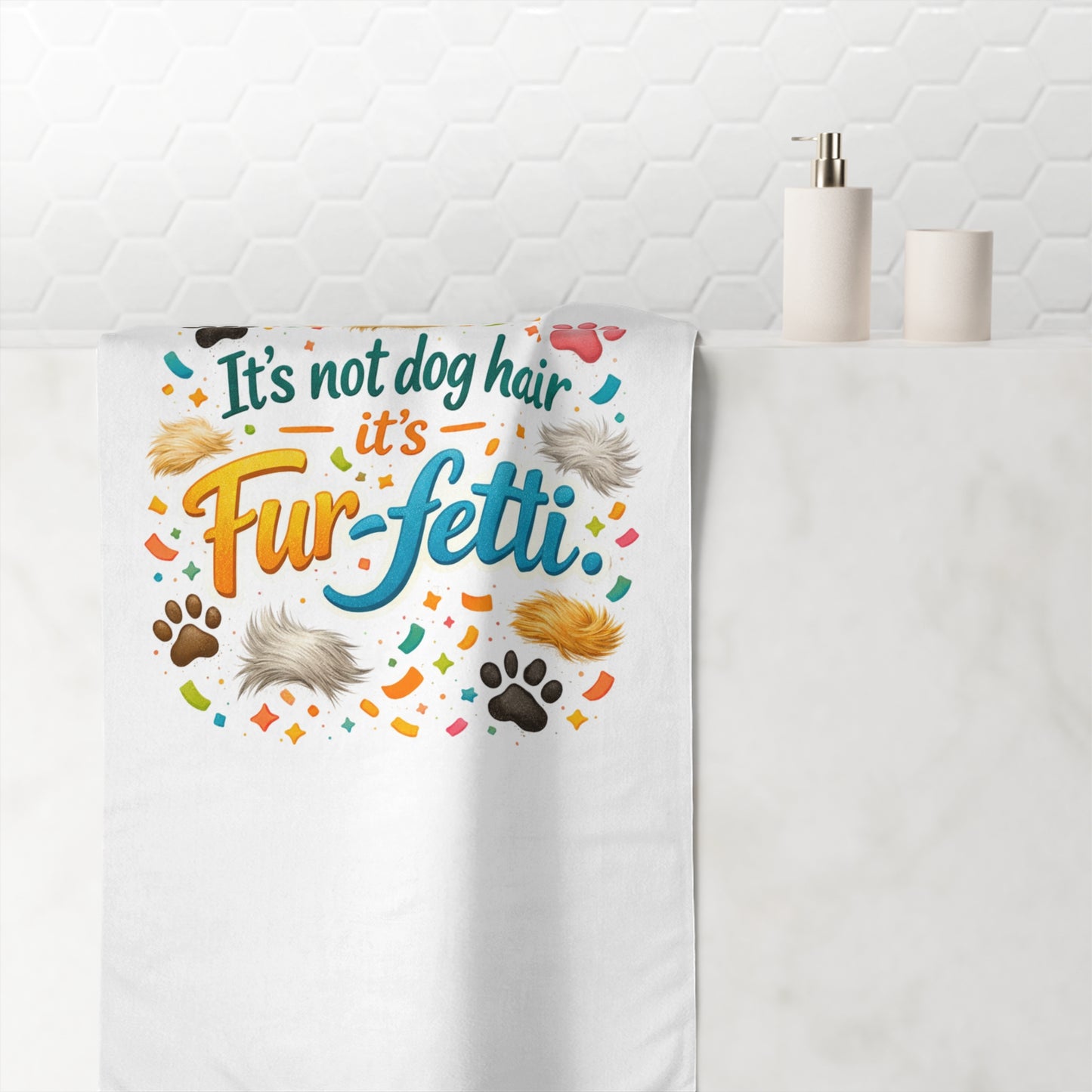 Fur-Fetti Dog Mink-Cotton  Beach Towel