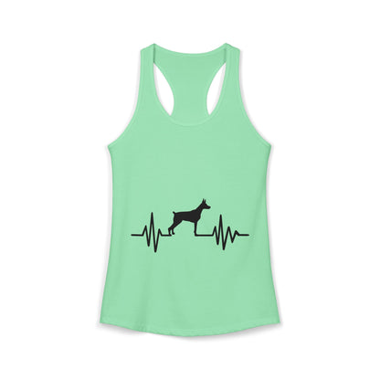 My Heart Beats For Dobermans Women's Racerback Tank