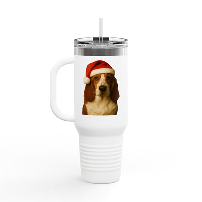 Santa Paws Basset Insulated Travel Mug