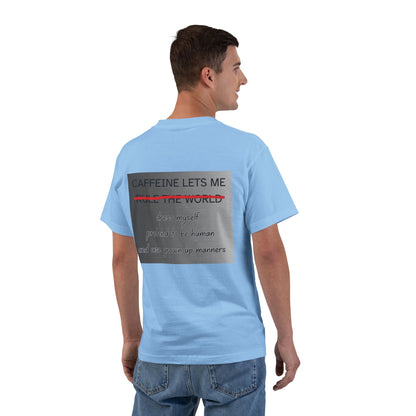 Caffeine Lets Me Men's Short-Sleeve Crewneck Tee
