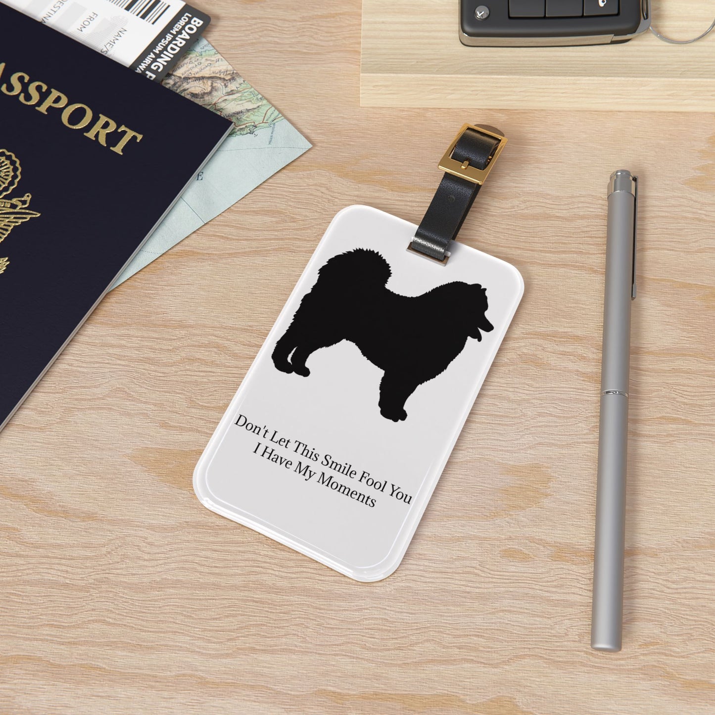 Fool You Leather Strap Luggage Tag