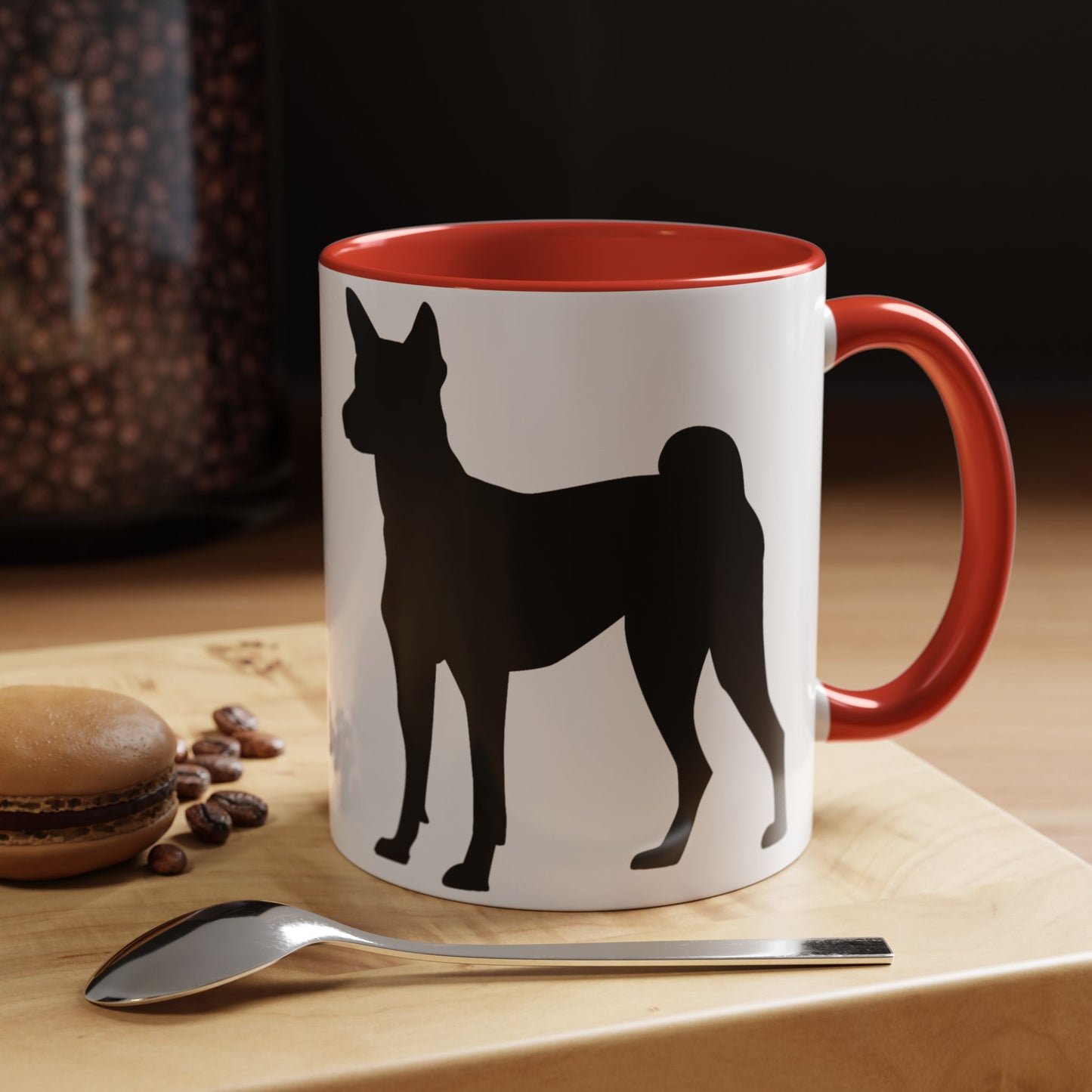 Basenji Silhouette 2-Tone Coffee Mug