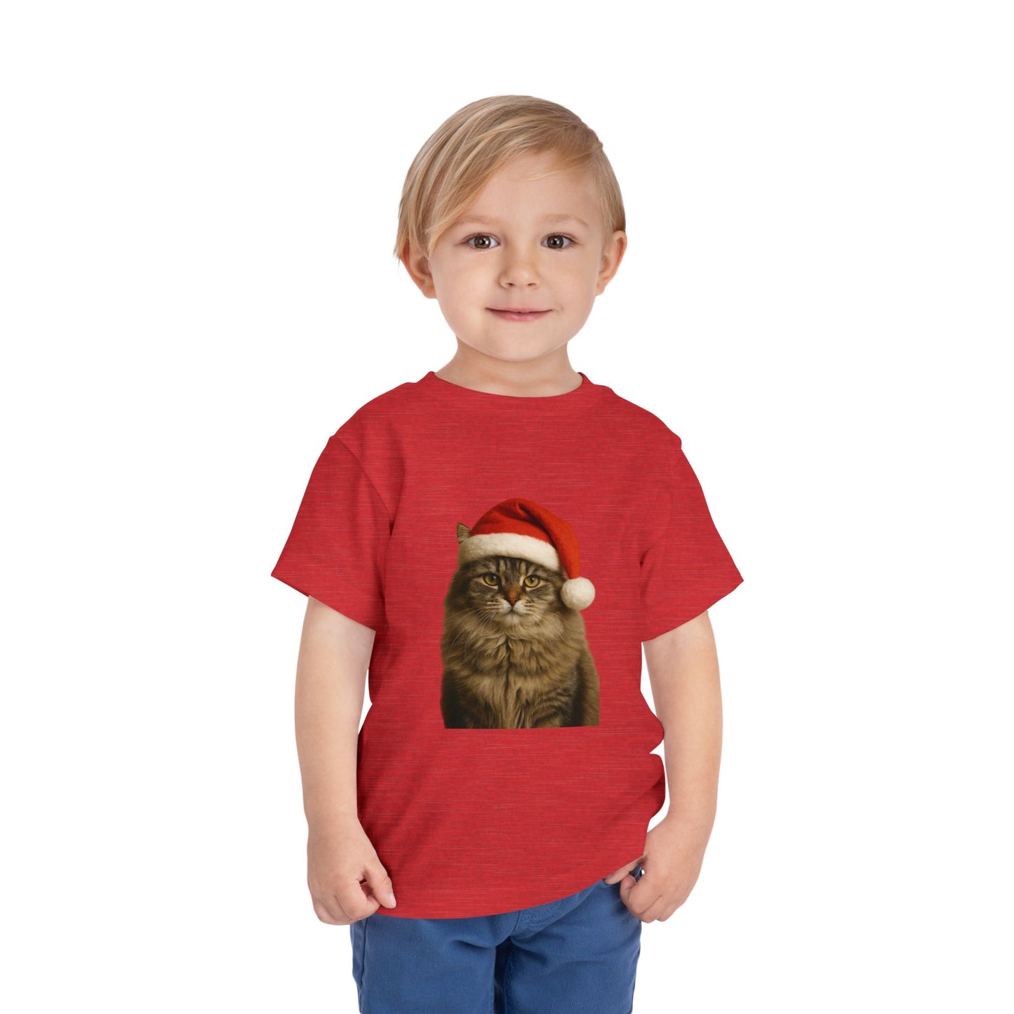 Santa Paws Cat Toddler Unisex Short Sleeve Crewneck Tee