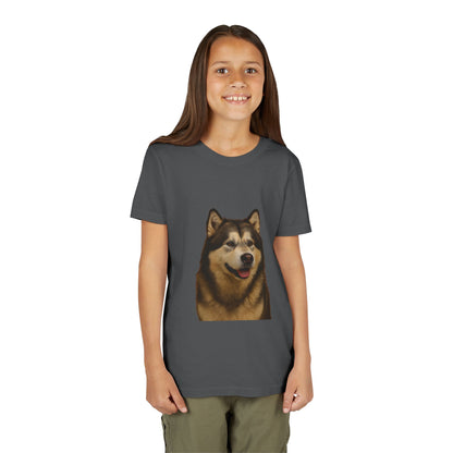 Malamute Head Youth Unisex Short Sleeve Crewneck Tee