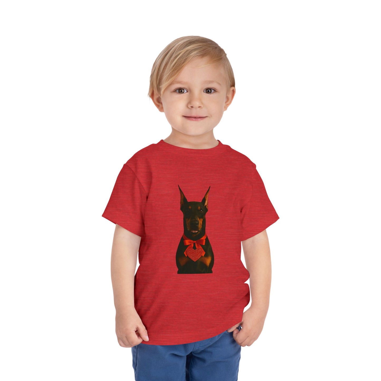 Cupid's Companion Doberman Toddler Unisex Short Sleeve Crewneck Tee