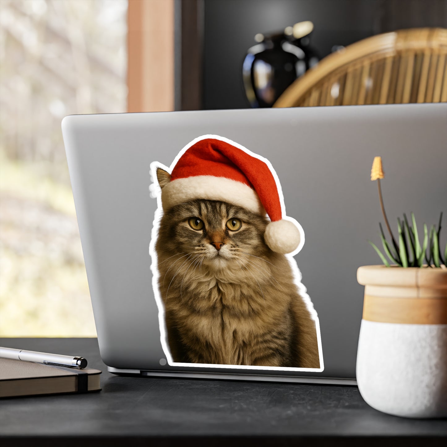 Santa Paws Cat Vinyl Decal