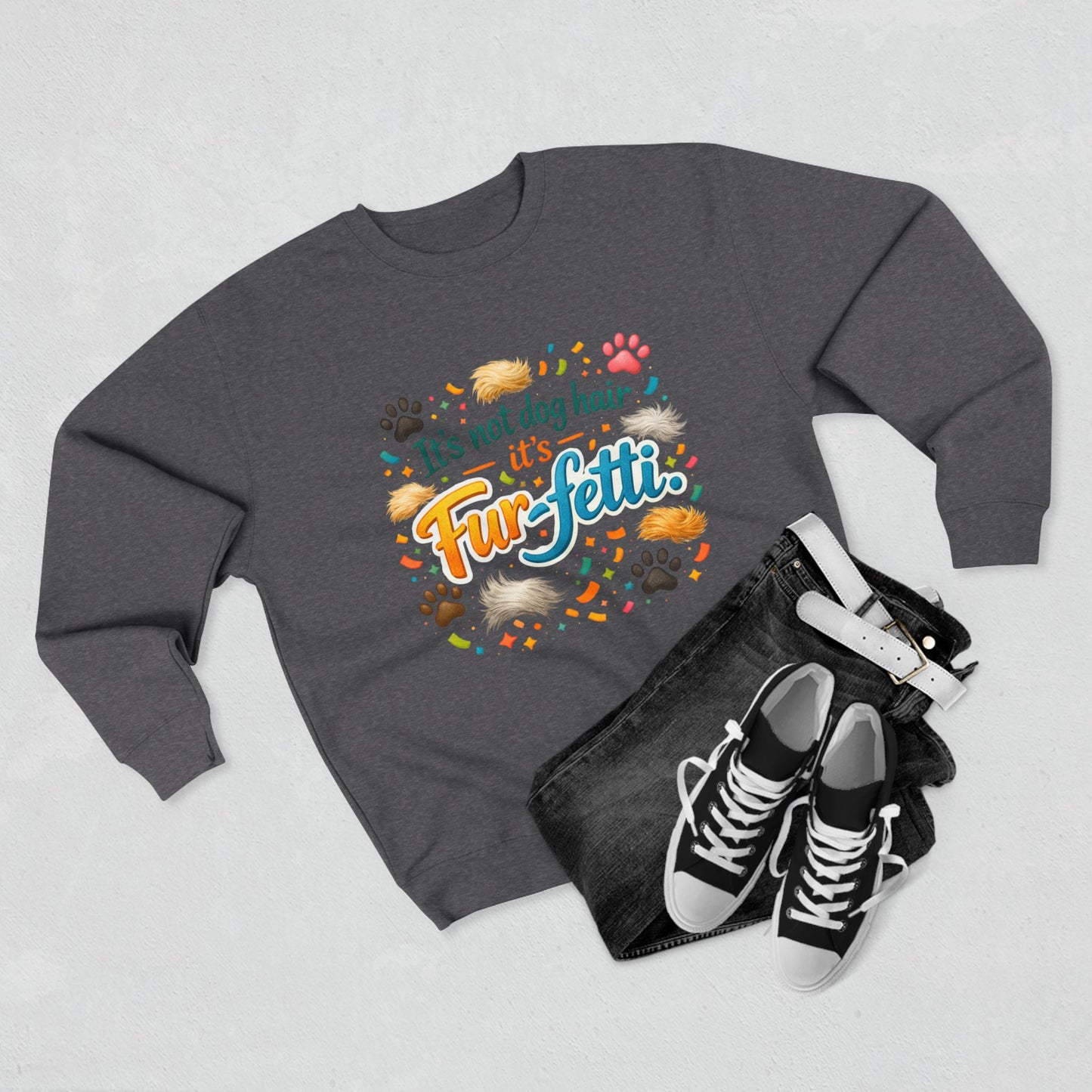 Fur-Fetti Dog Unisex Crewneck Sweatshirt