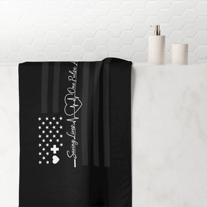 Thin White Line Mink-Cotton  Beach Towel