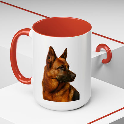 German Shepherd Head 2-Tone Coffee Mug