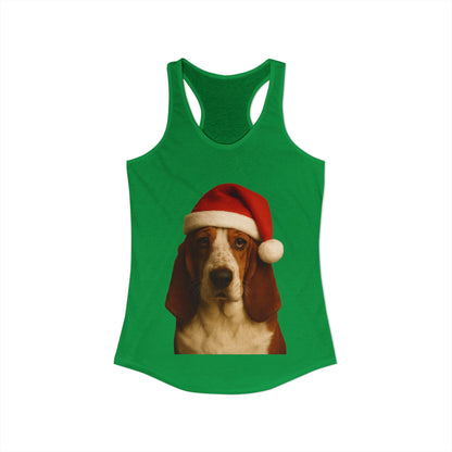 Santa Paws Basset Women's Racerback Tank