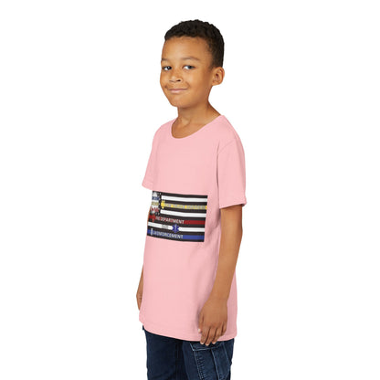 Slow Down Move Over Flag Youth Unisex Short Sleeve Crewneck Tee