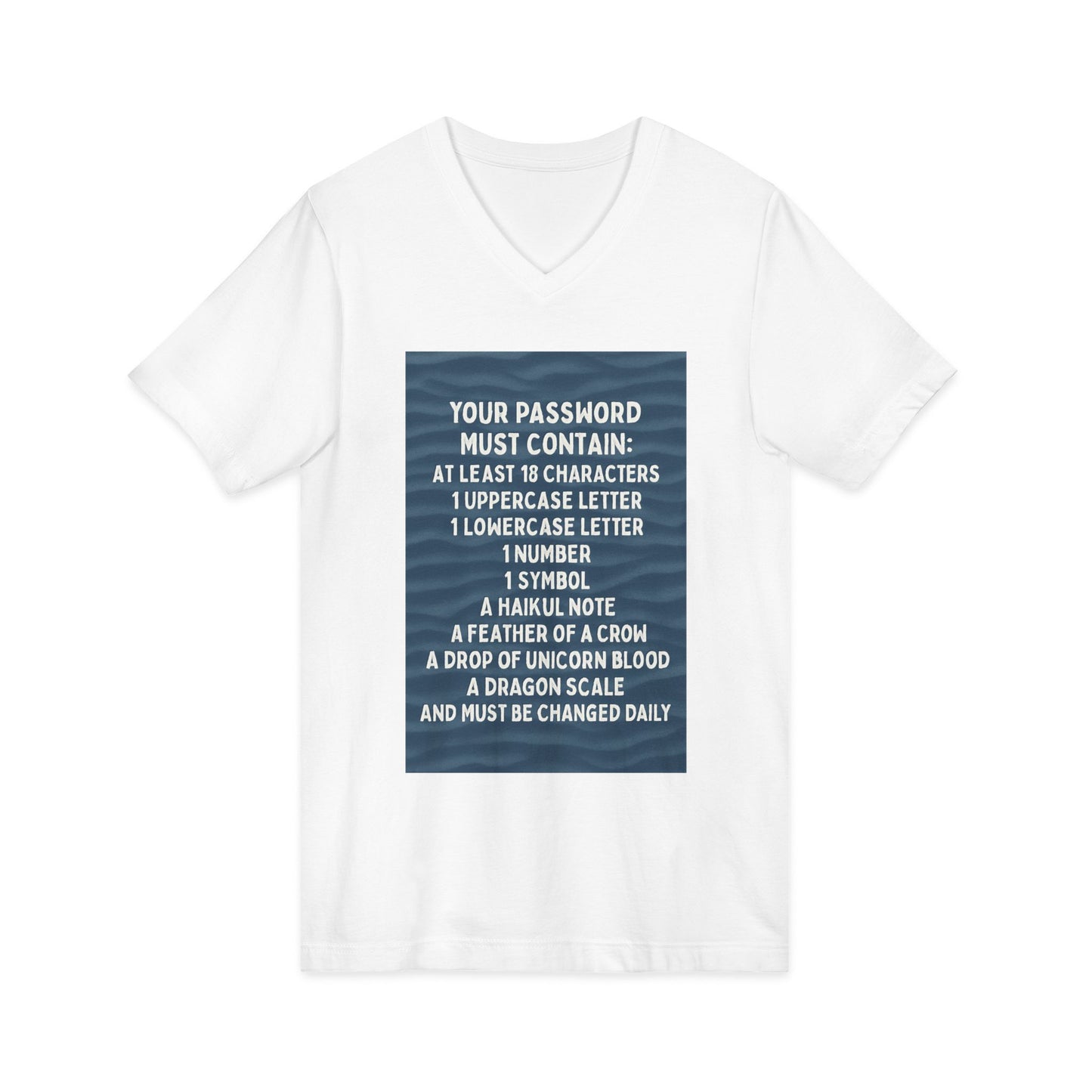 Password Unisex Short Sleeve V-Neck Tee