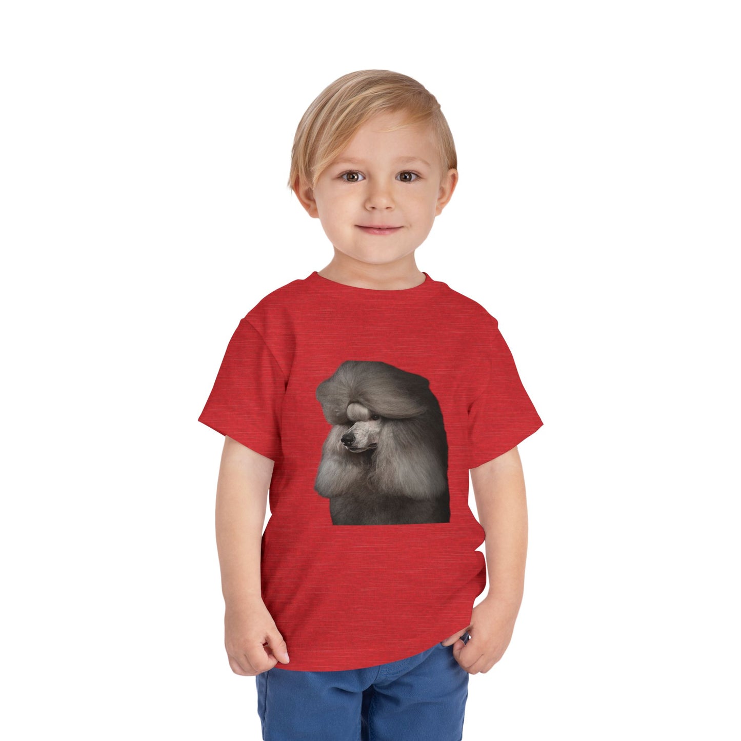 Poodle Head Toddler Unisex Short Sleeve Crewneck Tee