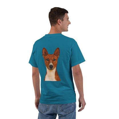 Basenji Head Men's Short-Sleeve Crewneck Tee