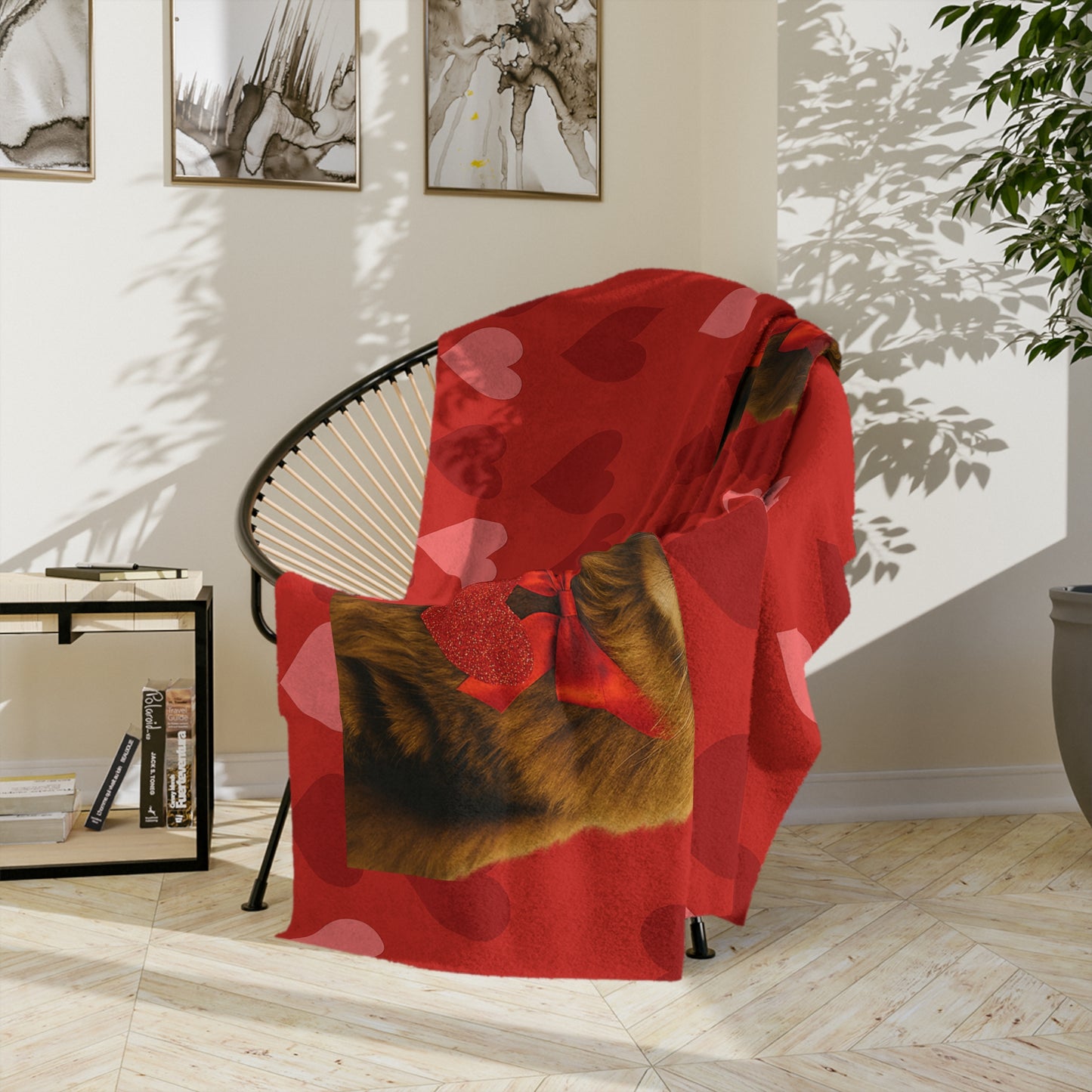 Cupid's Companion Cat Velveteen Microfiber Blanket