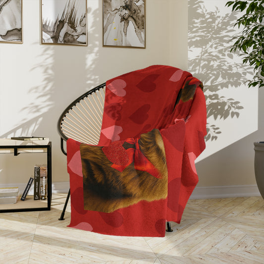Cupid's Companion Cat Velveteen Microfiber Blanket