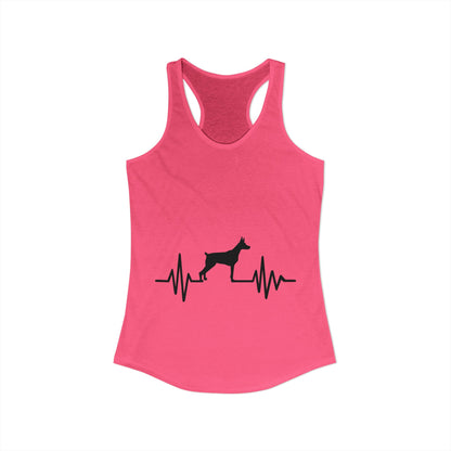 My Heart Beats For Dobermans Women's Racerback Tank