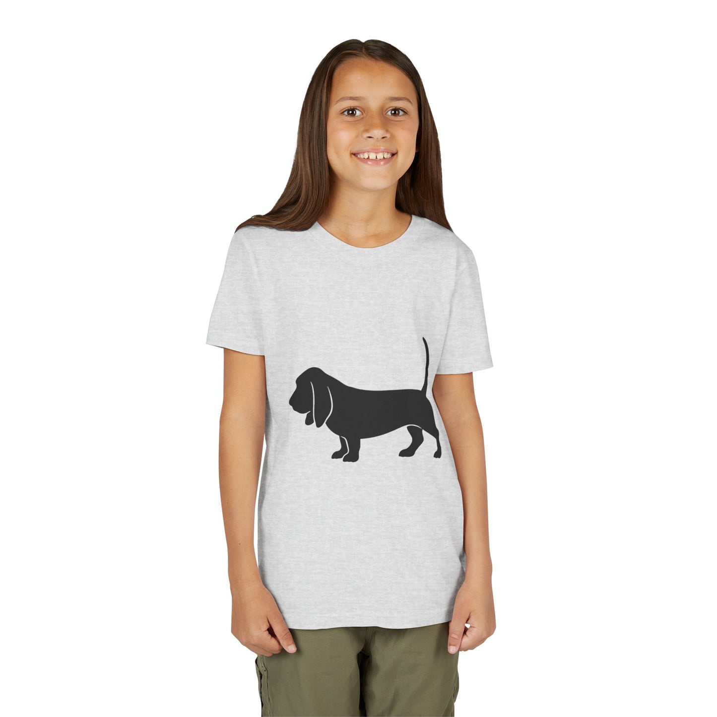 Basset Silhouette Youth Unisex Short Sleeve Crewneck Tee