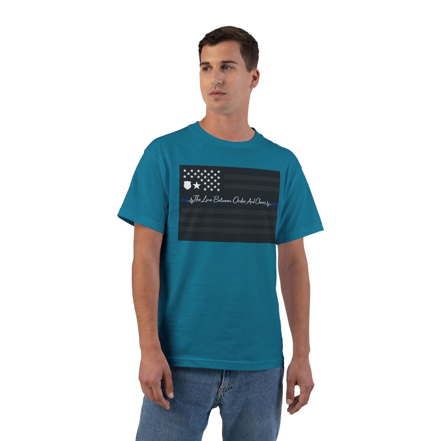Thin Blue Line Men's Short-Sleeve Crewneck Tee