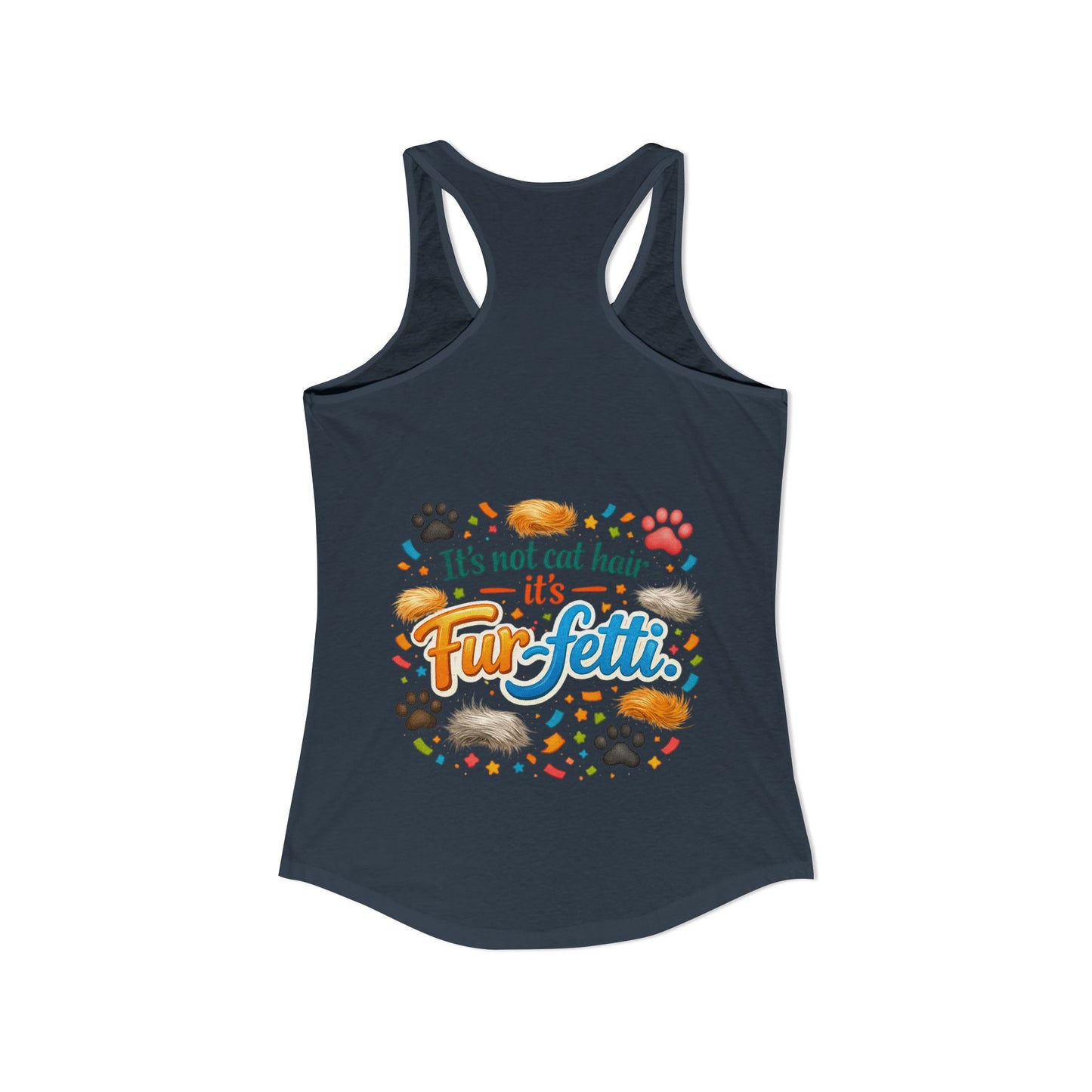 Fur-Fetti Cat Women's Racerback Tank