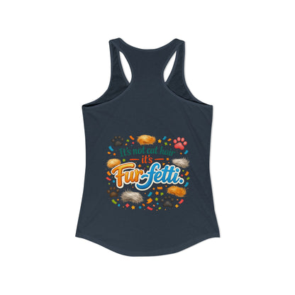Fur-Fetti Cat Women's Racerback Tank