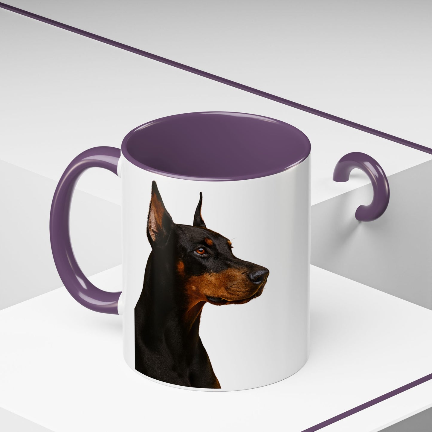 Doberman Head 2-Tone Coffee Mug
