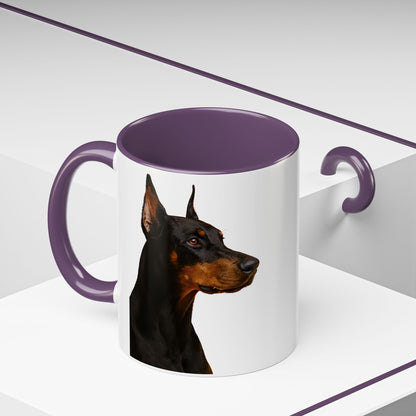 Doberman Head 2-Tone Coffee Mug