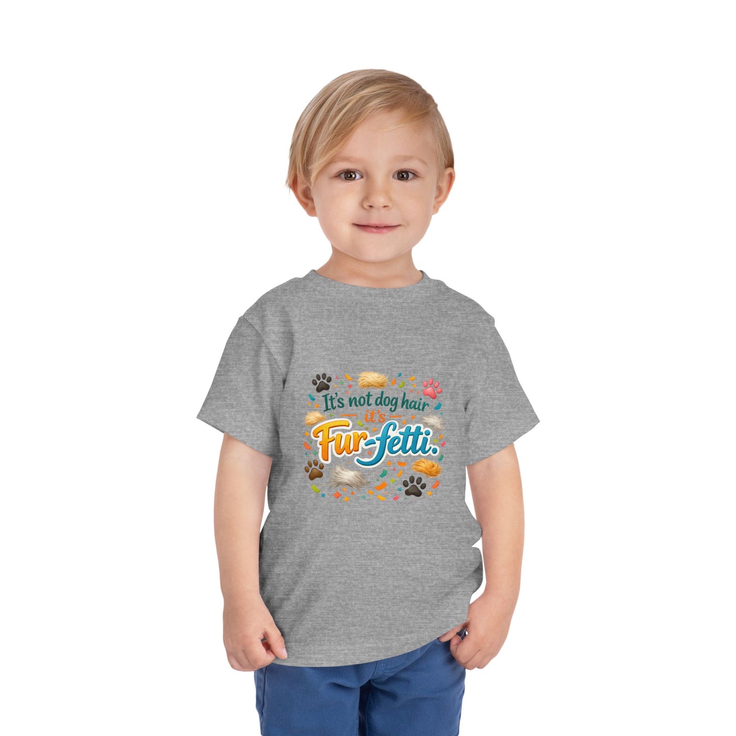 Fur-Fetti Dog Toddler Unisex Short Sleeve Crewneck Tee