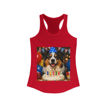 Birthday Buddy Aussie Women's Racerback Tank