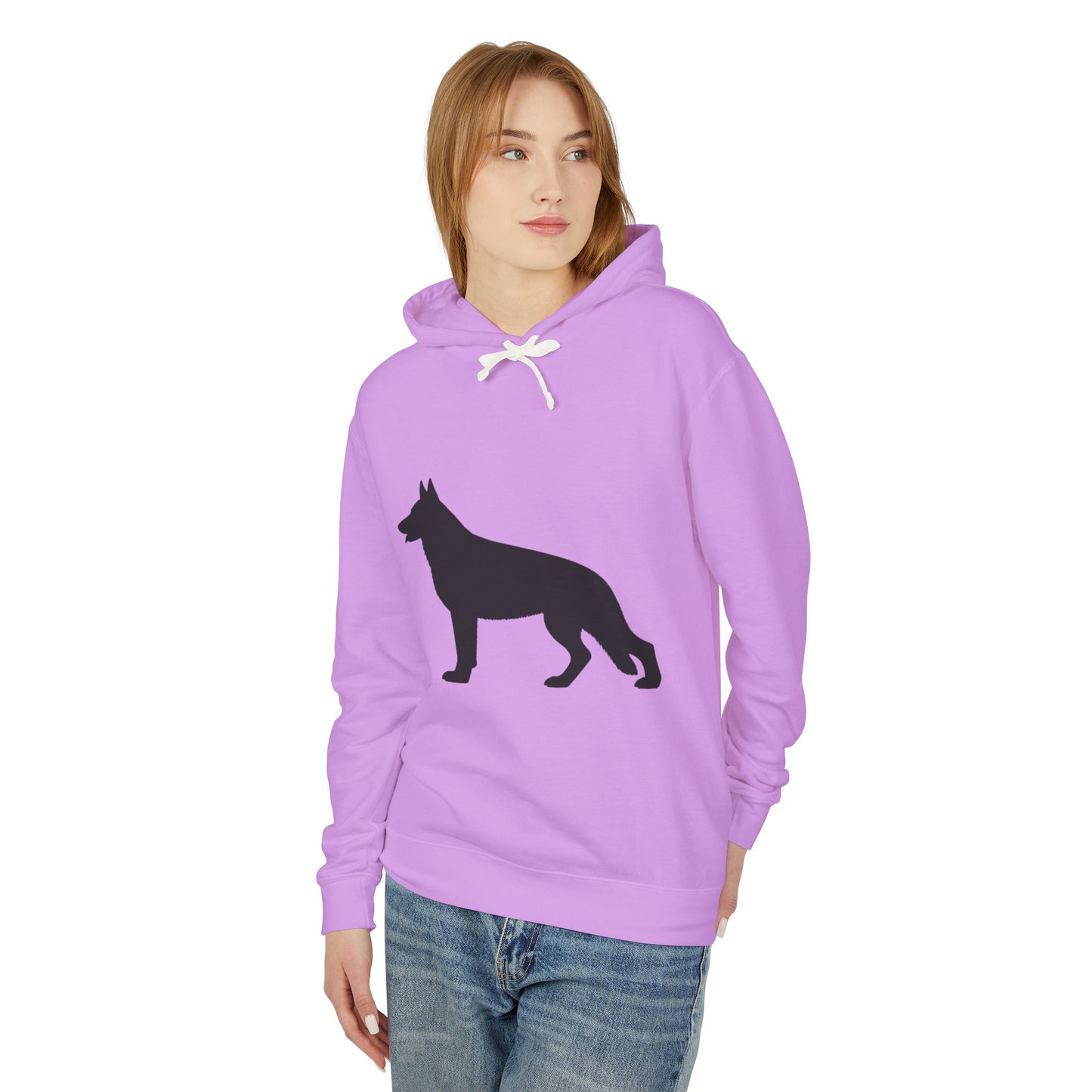 German Shepherd Silhouette Unisex Lightweight Hoodie