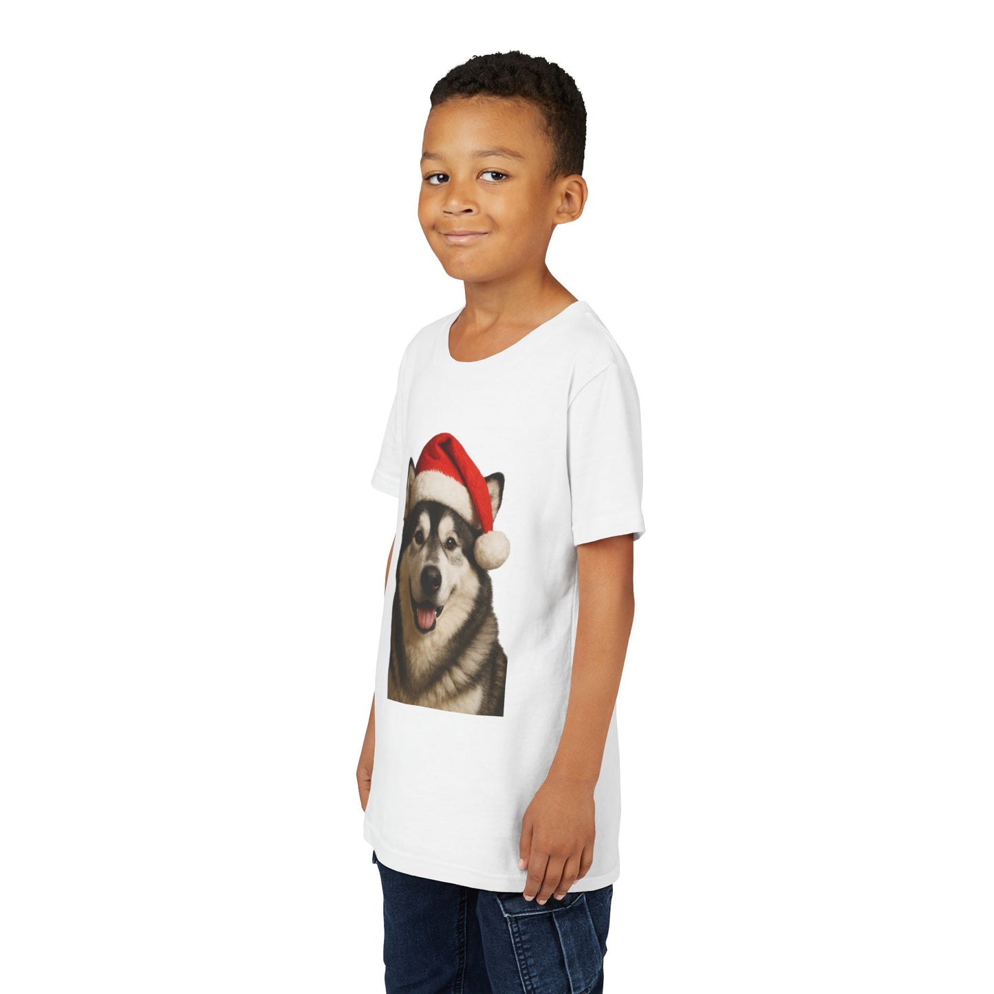 Santa Paws Malamute Youth Unisex Short Sleeve Crewneck Tee