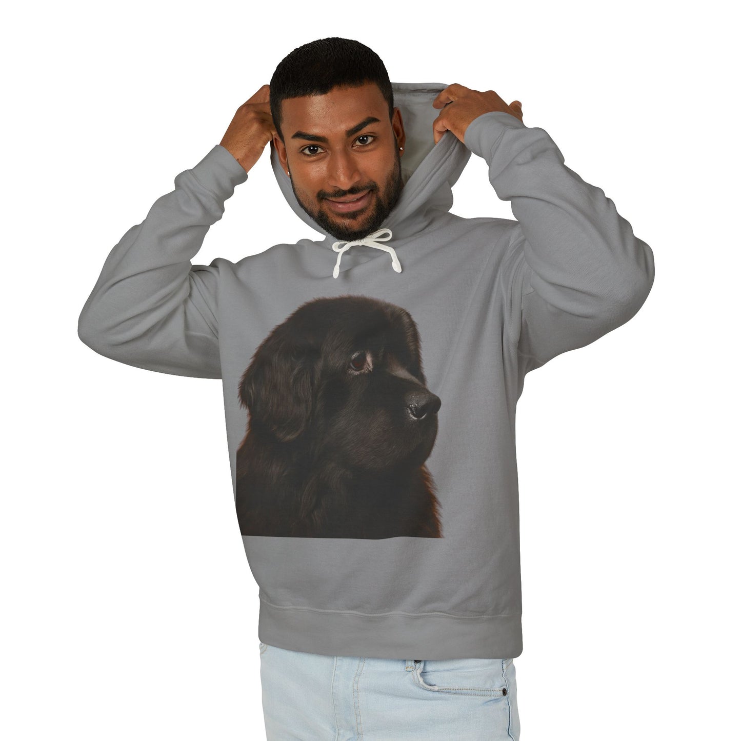 Newfie Head Unisex Lightweight Hoodie