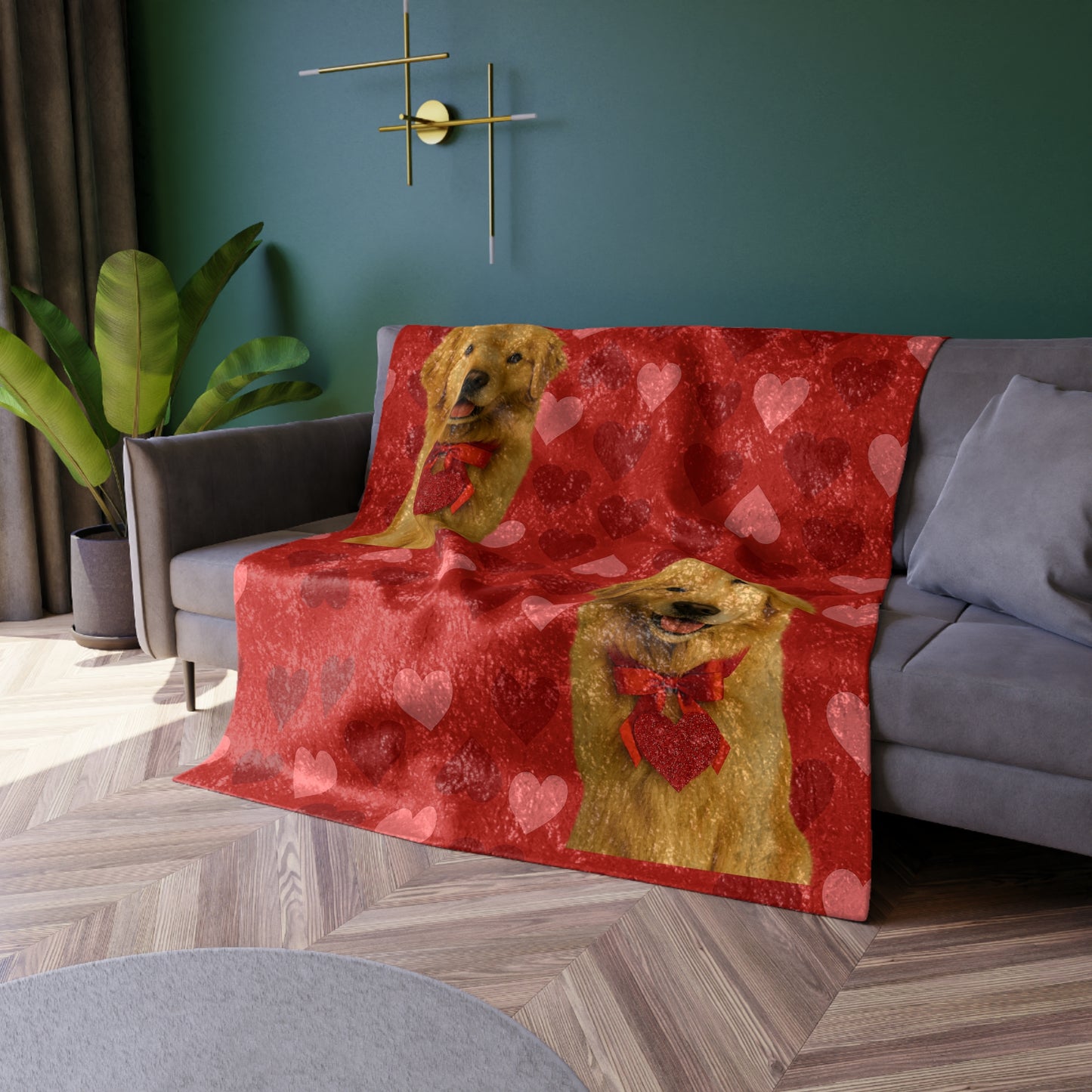 Cupid's Companion Golden Crushed Velvet Blanket