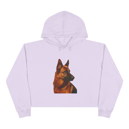German Shepherd Head Women's Crop Hoodie